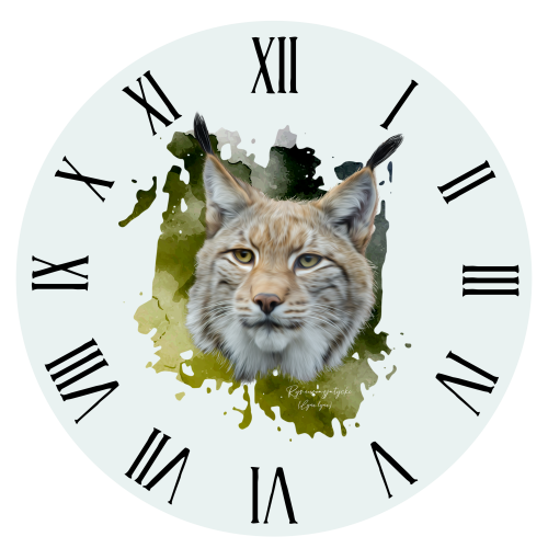 Ryś euroazjatycki - Lynx lynx - Prezent dla przyrodnika - Prezent dla przyrodniczki - Zegar