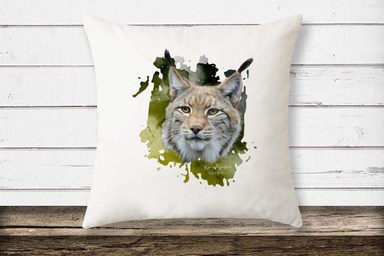 Ryś euroazjatycki - Lynx lynx - Prezent dla przyrodnika - Prezent dla przyrodniczki - Poduszka
