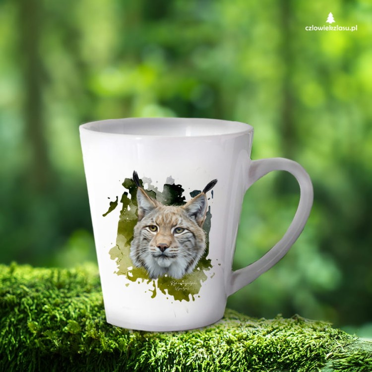 Ryś euroazjatycki - Lynx lynx - Prezent dla przyrodnika - Prezent dla przyrodniczki - Kubek latte
