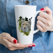 Ryś euroazjatycki - Lynx lynx - Prezent dla przyrodnika - Prezent dla przyrodniczki - Kubek latte