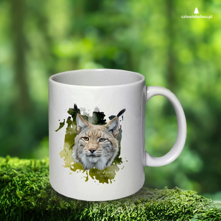 Ryś euroazjatycki - Lynx lynx - Prezent dla przyrodnika - Prezent dla przyrodniczki - Kubek ceramiczny