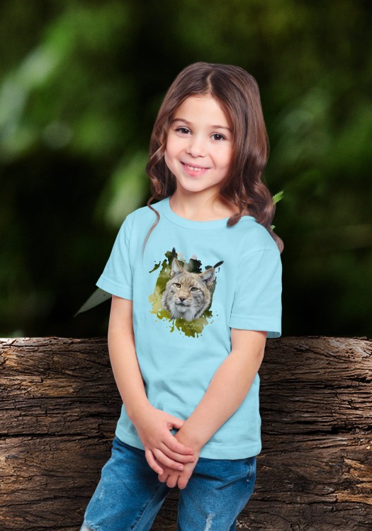 Ryś euroazjatycki - Lynx lynx - Prezent dla przyrodnika - Prezent dla przyrodniczki - Koszulka dziecięca