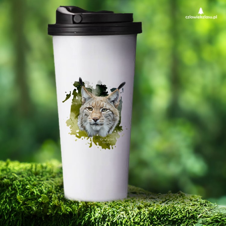 Ryś euroazjatycki - Lynx lynx - Prezent dla przyrodnika - Prezent dla przyrodniczki - Kubek termiczny