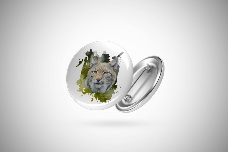Ryś euroazjatycki - Lynx lynx - Prezent dla przyrodnika - Prezent dla przyrodniczki - Przypinka