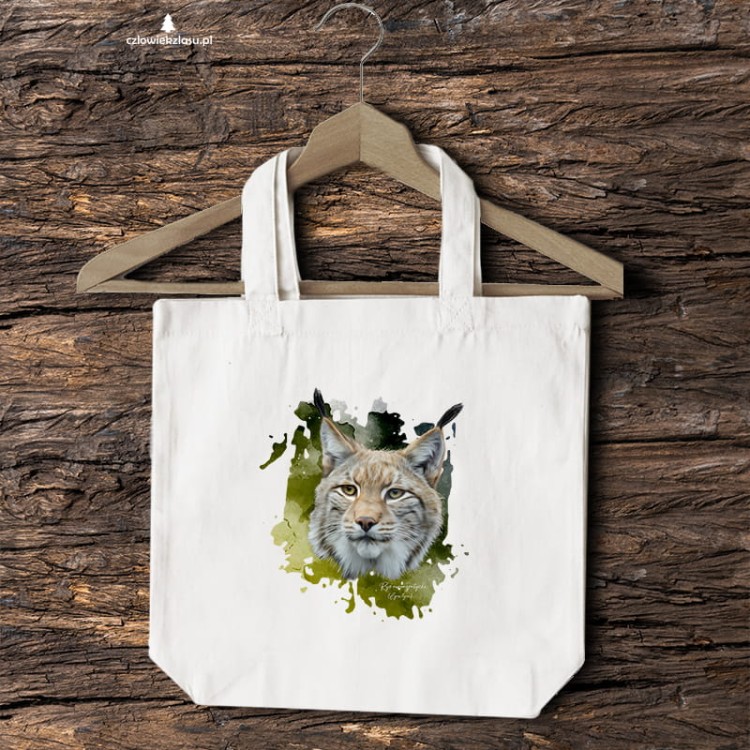 Ryś euroazjatycki - Lynx lynx - Prezent dla przyrodnika - Prezent dla przyrodniczki - Torba 2 ucha