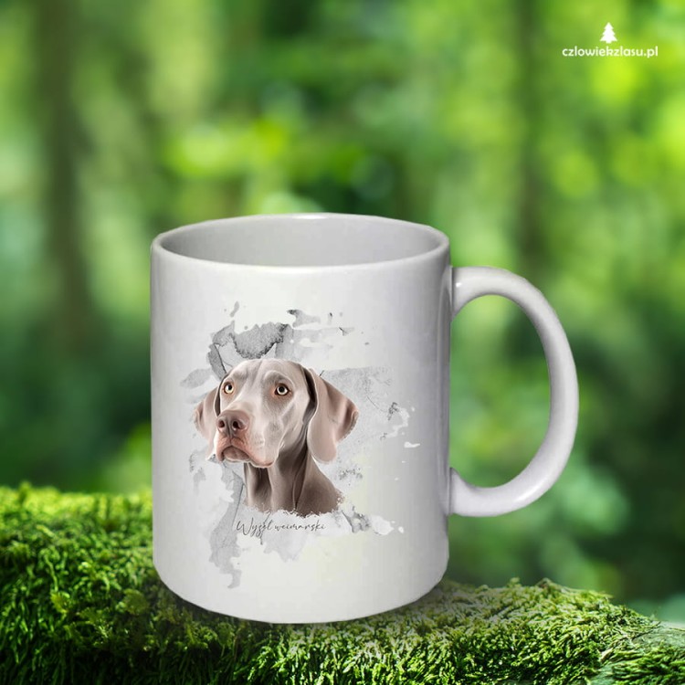 Wyżeł weimarski krótkowłosy - Pies - Wyżeł - Kubek ceramiczny