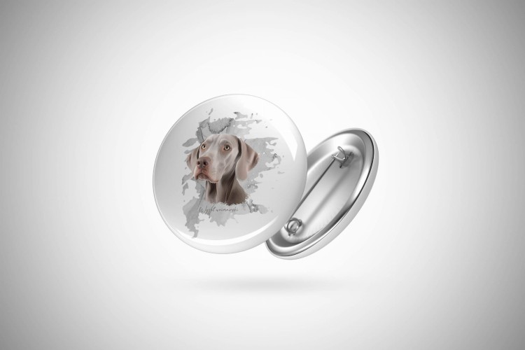 Wyżeł weimarski krótkowłosy - Pies - Wyżeł - Przypinka