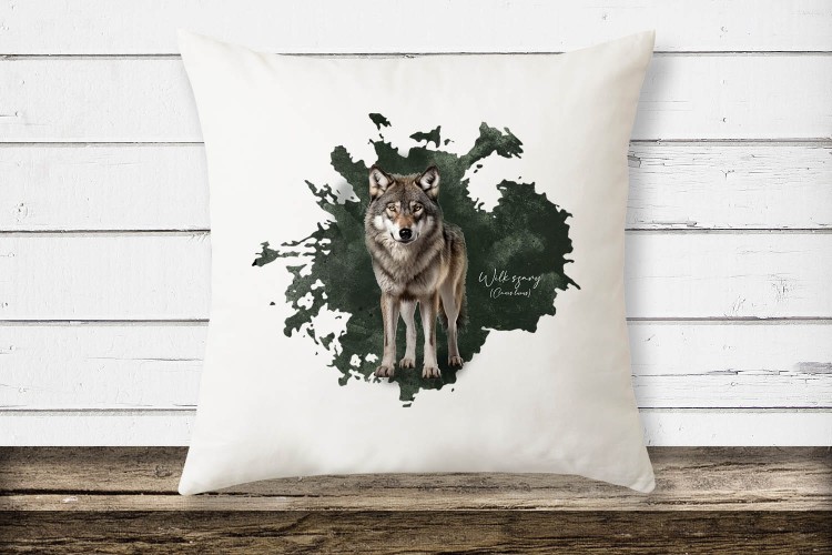Wilk szary - Canis lupus - prezent dla przyrodnika - Poduszka