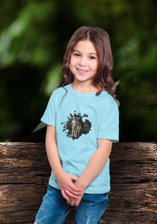 Wilk szary - Canis lupus - prezent dla przyrodnika - Koszulka dziecięca