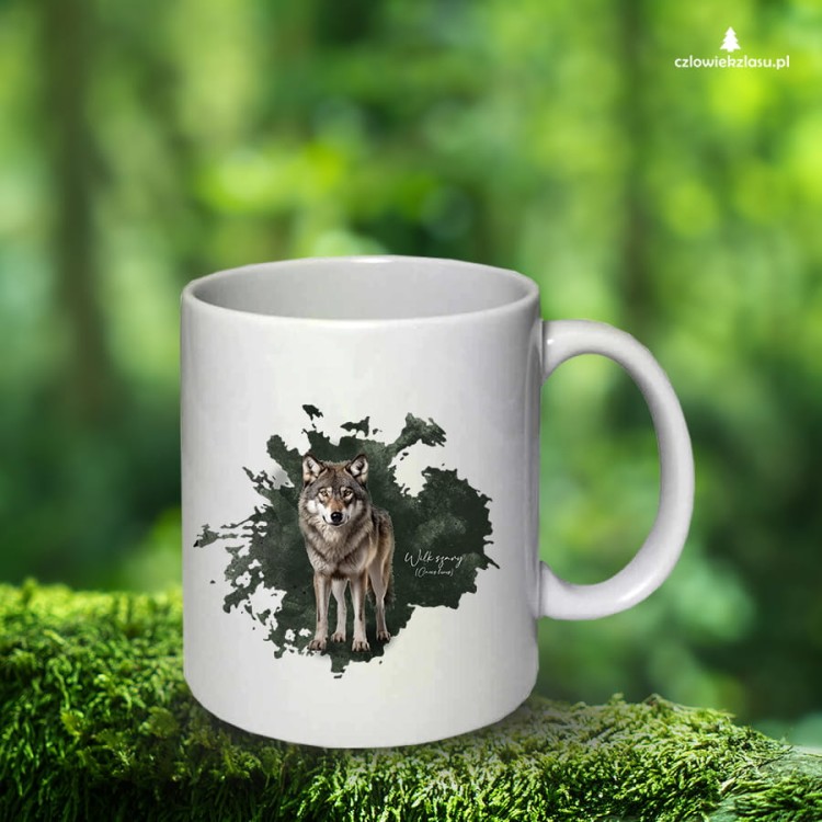 Wilk szary - Canis lupus - prezent dla przyrodnika - Kubek ceramiczny