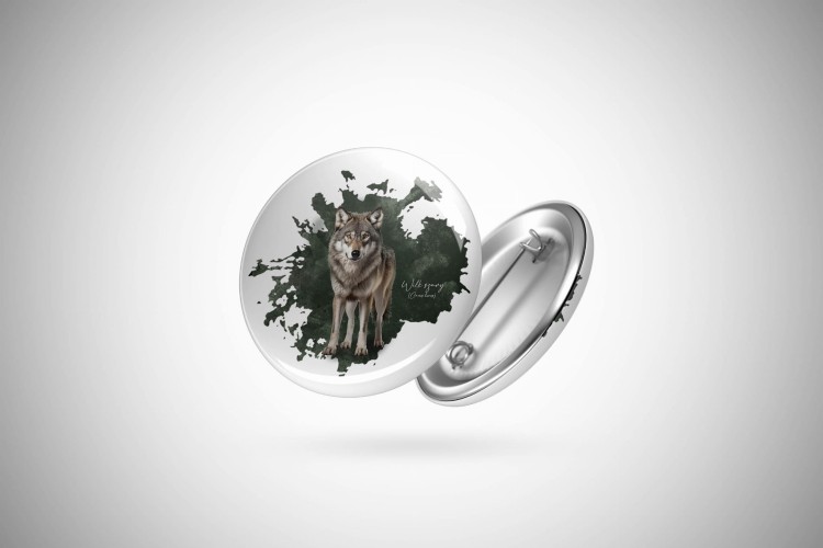 Wilk szary - Canis lupus - prezent dla przyrodnika - Przypinka