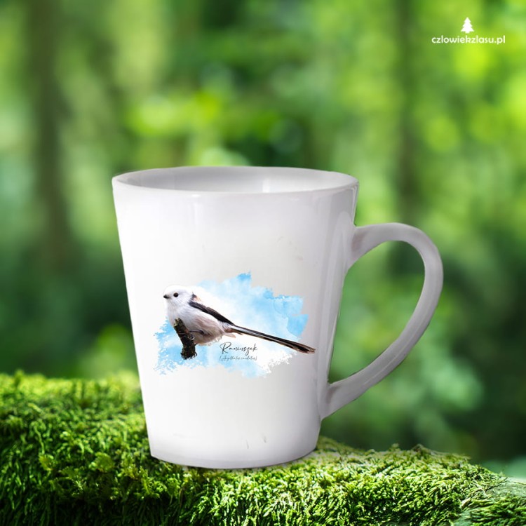 Raniuszek - Aegithalos caudatus - Prezent dla ornitologa - Prezent dla przyrodnika - Kubek latte