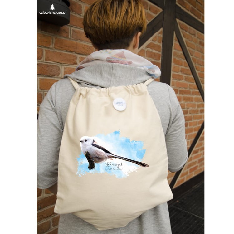 Raniuszek - Aegithalos caudatus - Prezent dla ornitologa - Prezent dla przyrodnika - Worek-Plecak