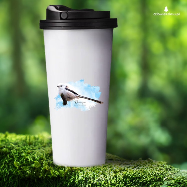 Raniuszek - Aegithalos caudatus - Prezent dla ornitologa - Prezent dla przyrodnika - Kubek termiczny