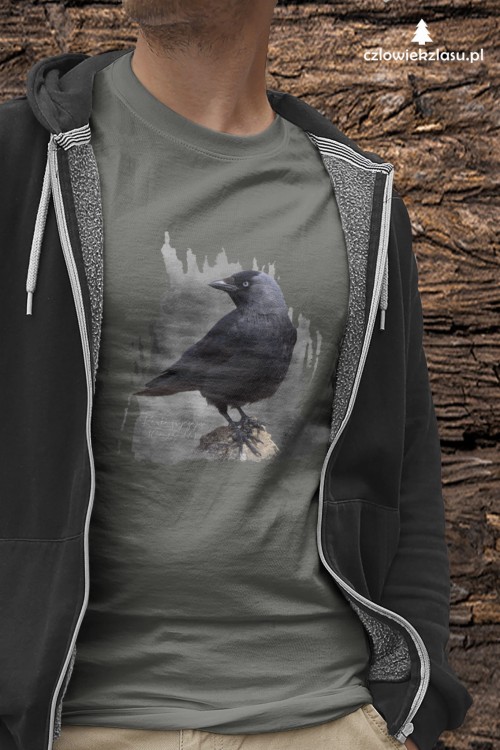 Kawka - Corvus monedula - Kawka zwyczajna - prezent dla ornitologa - Koszulka