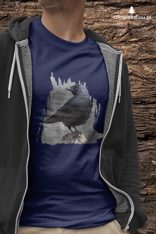 Kawka - Corvus monedula - Kawka zwyczajna - prezent dla ornitologa - Koszulka