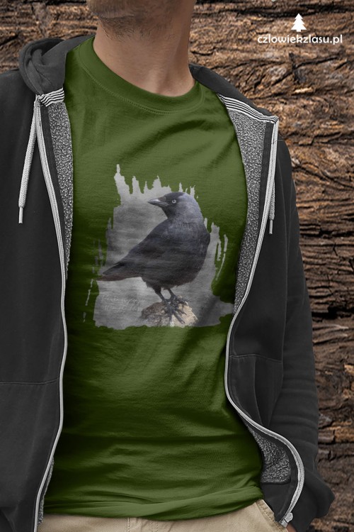 Kawka - Corvus monedula - Kawka zwyczajna - prezent dla ornitologa - Koszulka