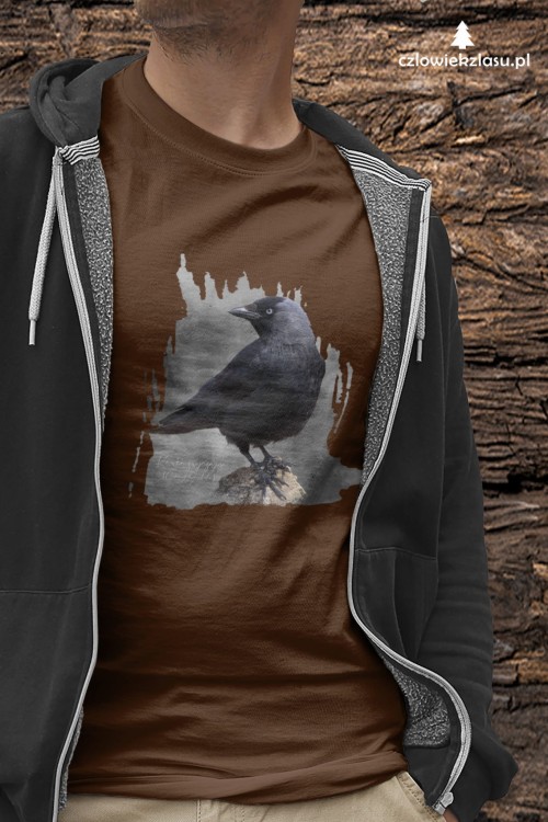 Kawka - Corvus monedula - Kawka zwyczajna - prezent dla ornitologa - Koszulka