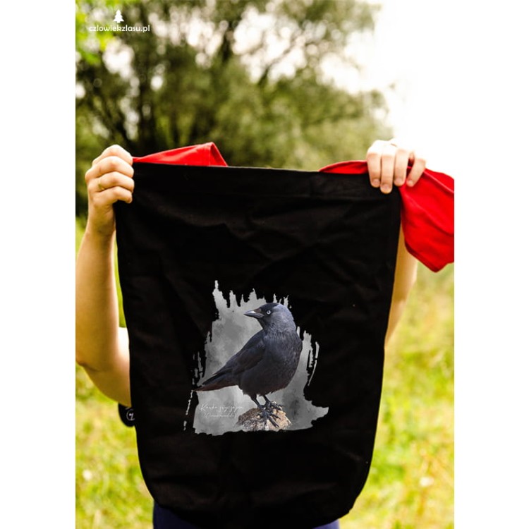 Kawka - Corvus monedula - Kawka zwyczajna - prezent dla ornitologa - Torba na ramię