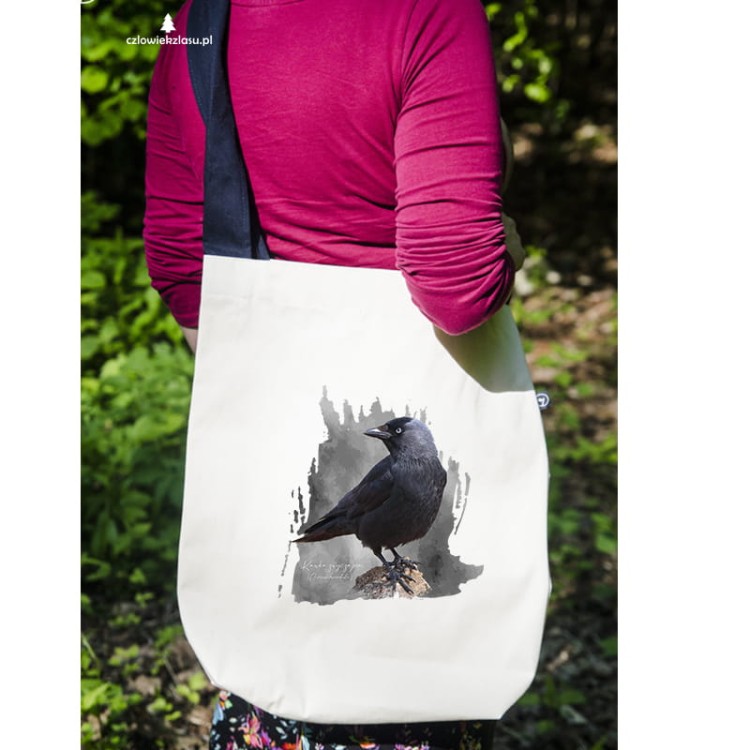 Kawka - Corvus monedula - Kawka zwyczajna - prezent dla ornitologa - Torba na ramię