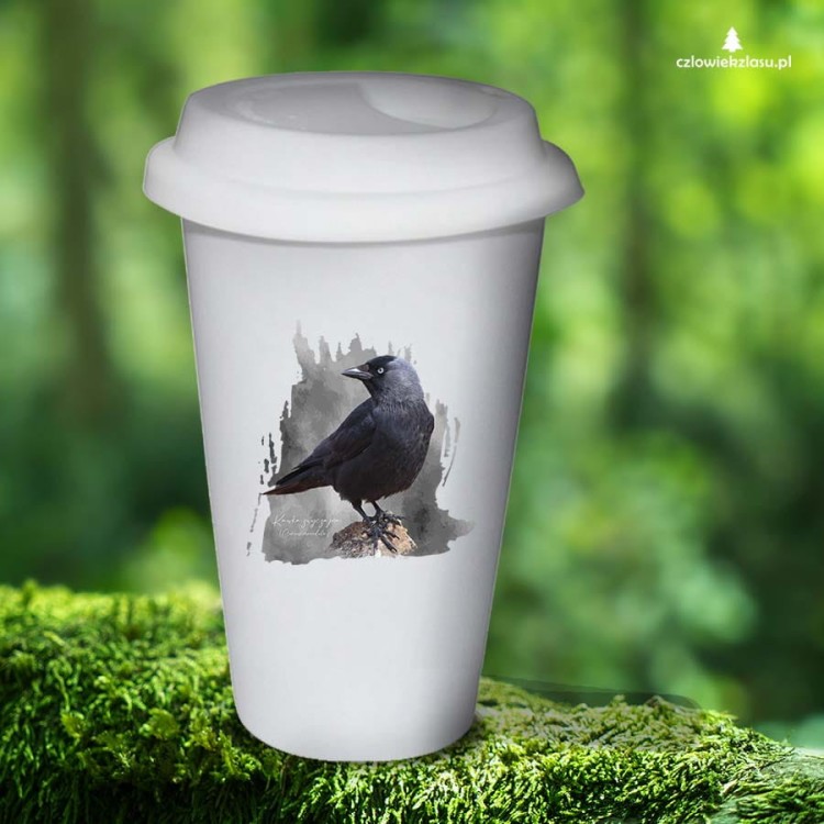 Kawka - Corvus monedula - Kawka zwyczajna - prezent dla ornitologa - Tumbler