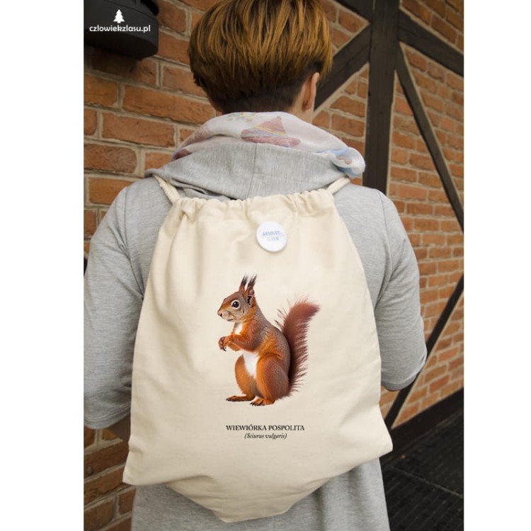 Wiewiórka pospolita - Sciurus vulgaris - Wiewiórka - Prezent dla przyrodnika - Prezent dla przyrodniczki - Worek-Plecak