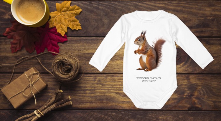Wiewiórka pospolita - Sciurus vulgaris - Wiewiórka - Prezent dla przyrodnika - Prezent dla przyrodniczki - Body - Bodziak