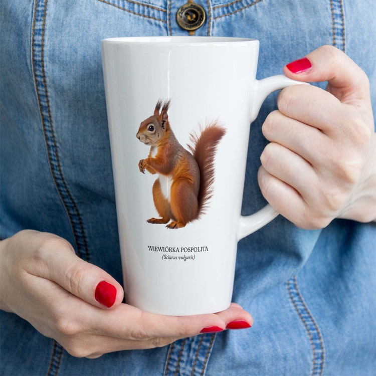 Wiewiórka pospolita - Sciurus vulgaris - Wiewiórka - Prezent dla przyrodnika - Prezent dla przyrodniczki -  Kubek latte