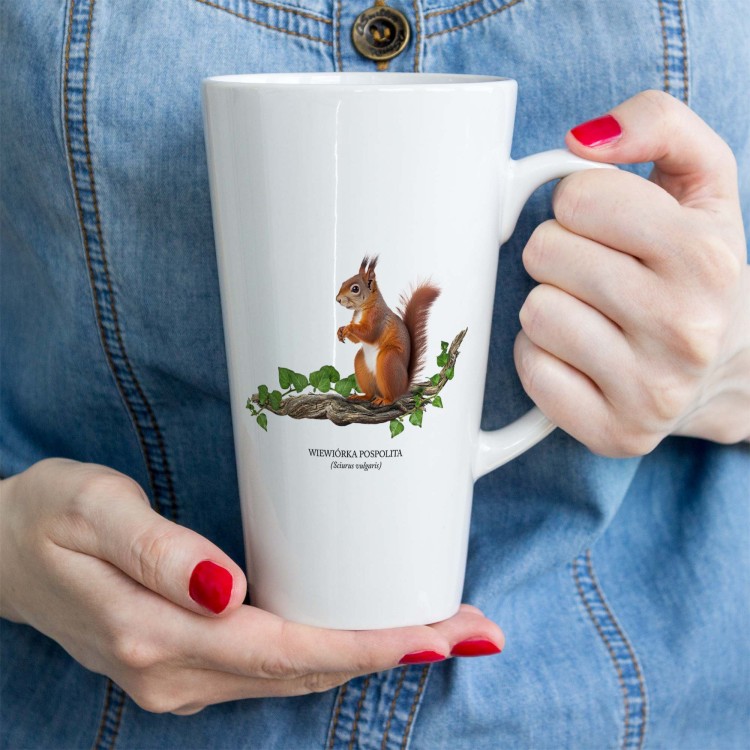 Wiewiórka pospolita - Sciurus vulgaris - Wiewiórka - Prezent dla przyrodnika - Prezent dla przyrodniczki - Kubek latte