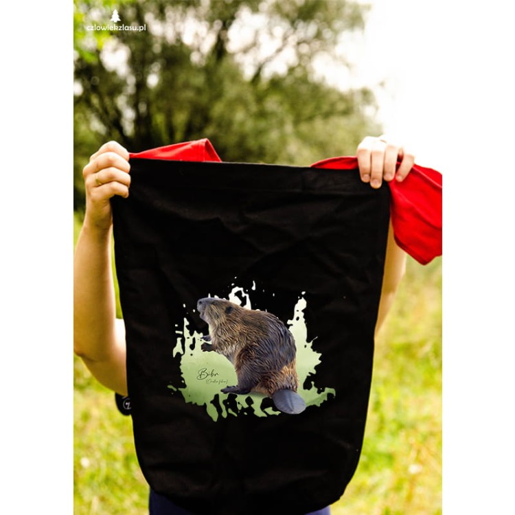 Bóbr europejski - Castor fiber - Prezent dla przyrodnika - Prezent dla przyrodniczki - Torba na ramię