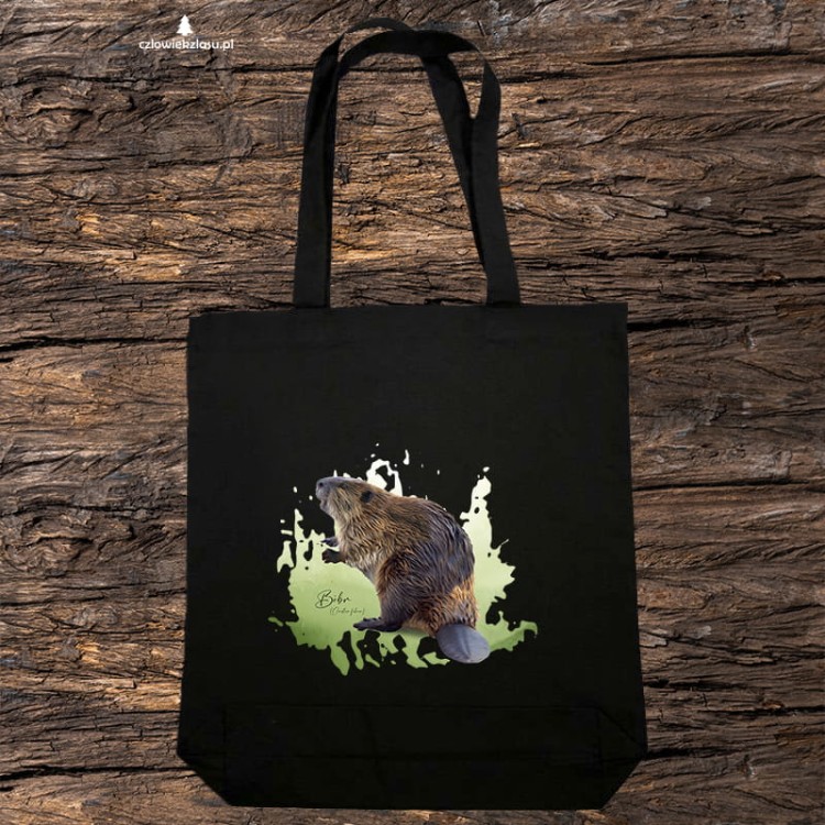 Bóbr europejski - Castor fiber - Prezent dla przyrodnika - Prezent dla przyrodniczki - Torba 2 ucha