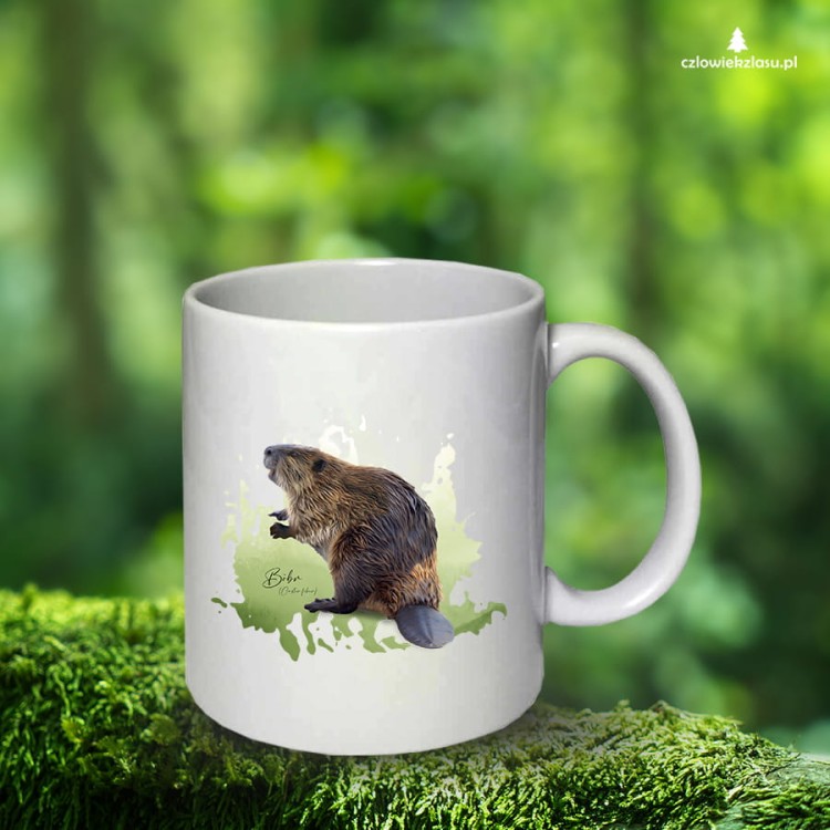 Bóbr europejski - Castor fiber - Prezent dla przyrodnika - Prezent dla przyrodniczki - Kubek ceramiczny