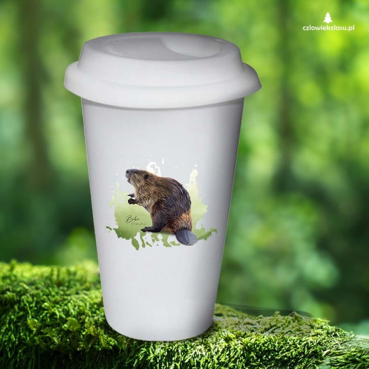 Bóbr europejski - Castor fiber - Prezent dla przyrodnika - Prezent dla przyrodniczki - Tumbler