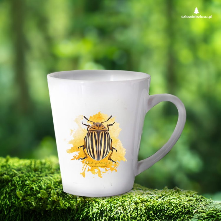 Stonka ziemniaczana - Leptinotarsa decemlineata - Prezent dla entomologa - Prezent dla przyrodnika - Kubek latte