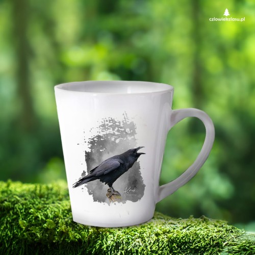 Kruk - Corvus corax - Prezent dla ornitologa - Prezent dla przyrodnika - Kubek latte