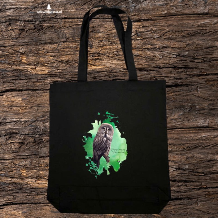 Puszczyk Mszarny - Strix nebulosa - Prezent dla ornitologa - Prezent dla przyrodnika - Torba 2 ucha
