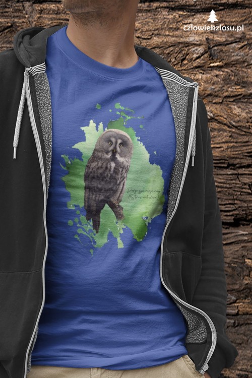 Puszczyk Mszarny - Strix nebulosa - Prezent dla ornitologa - Prezent dla przyrodnika - Koszulka