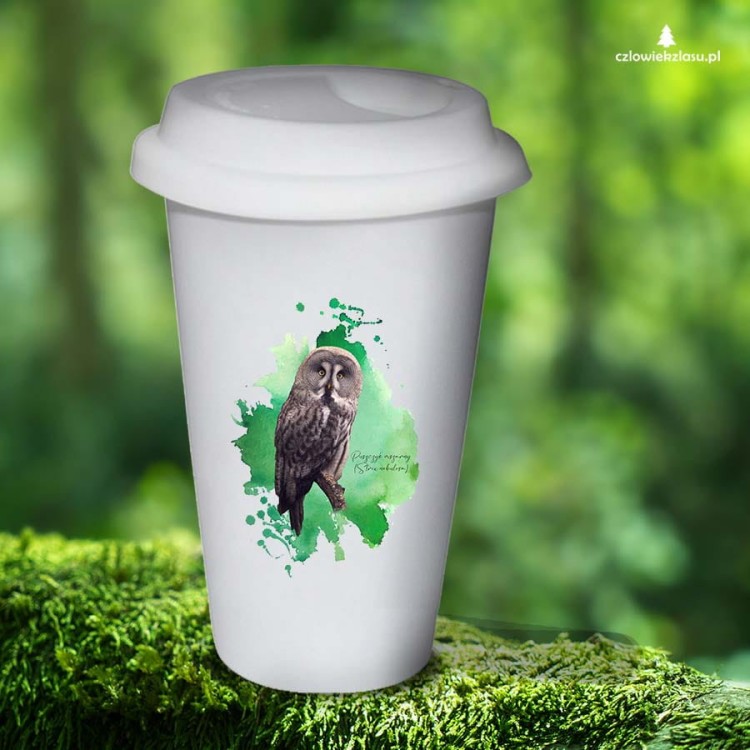 Puszczyk Mszarny - Strix nebulosa - Prezent dla ornitologa - Prezent dla przyrodnika - Tumbler