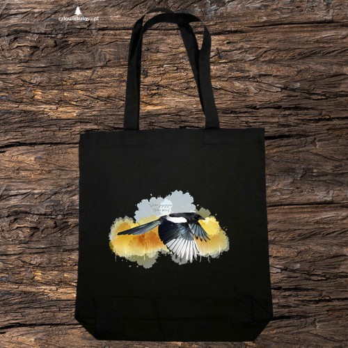 Sroka pospolita - Pica pica - Prezent dla ornitologa - Prezent dla przyrodnika - Torba 2 ucha