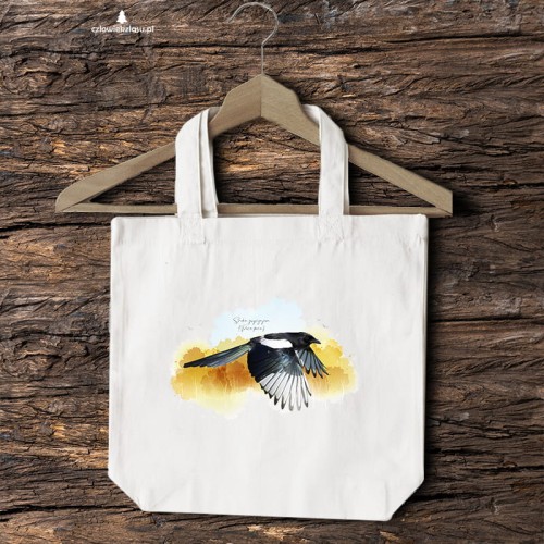 Sroka pospolita - Pica pica - Prezent dla ornitologa - Prezent dla przyrodnika - Torba 2 ucha