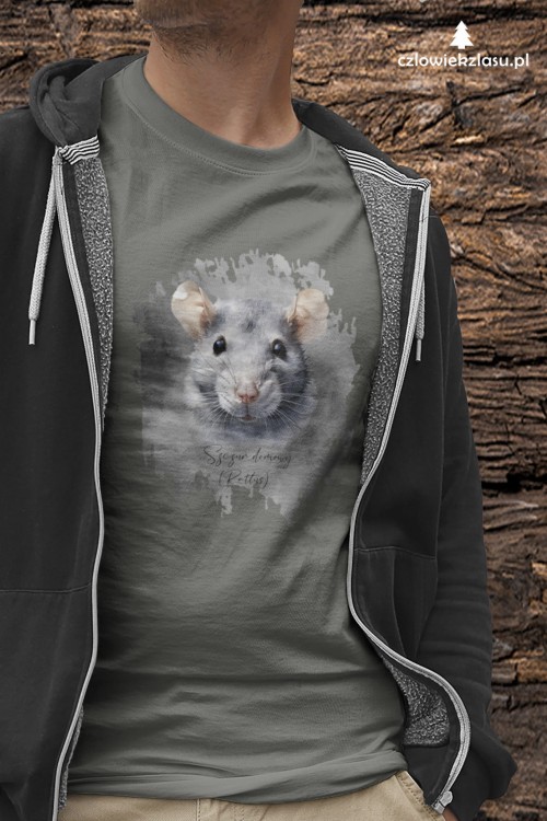 Szczur głowa - Rattus - Szczur - Prezent dla hodowcy szczurów – Koszulka ze szczurem - Człowiek z lasu