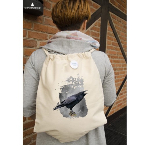 Kruk - Corvus corax - Prezent dla ornitologa - Prezent dla przyrodnika - Worek-Plecak