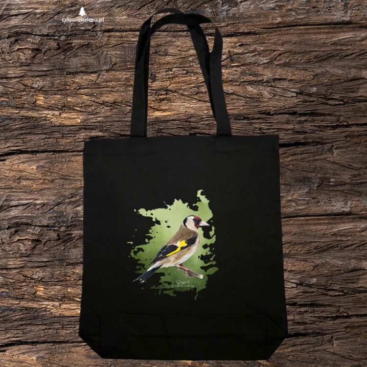 Szczygieł - Carduelis carduelis - Prezent dla ornitologa - Prezent dla przyrodnika - Torba 2 ucha
