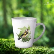 Szczygieł - Carduelis carduelis - Prezent dla ornitologa - Prezent dla przyrodnika - Kubek latte