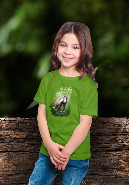 Borsuk europejski, Meles meles, Prezent dla przyrodnika, Koszulka z borsukiem, Koszulka dziecięca z borsukiem, Borsuk, Prezent dla zoologa, Prezent dla miłośnika przyrody, Zwierzęta Polski, Człowiek z lasu