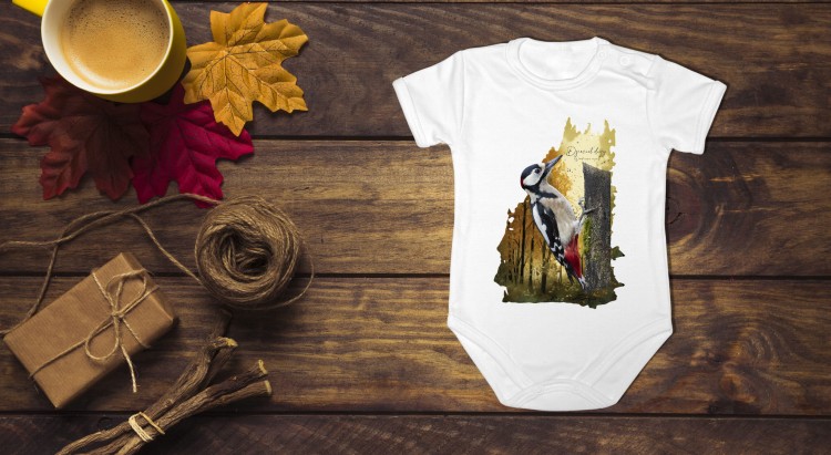 Dzięcioł duży - Dendrocopos major - Prezent dla ornitologa - Body - Bodziak