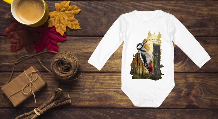 Dzięcioł duży - Dendrocopos major - Prezent dla ornitologa - Body - Bodziak