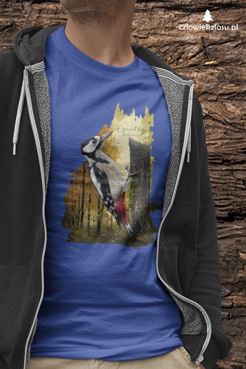 Dzięcioł duży - Dendrocopos major - Prezent dla ornitologa - Koszulka