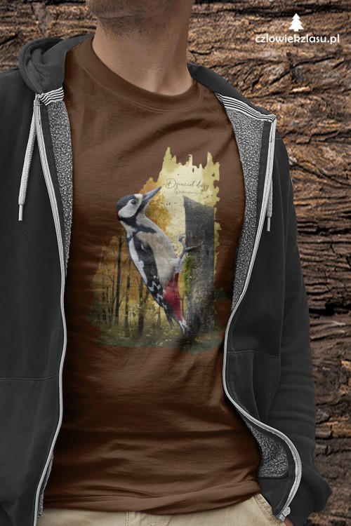 Dzięcioł duży - Dendrocopos major - Prezent dla ornitologa - Koszulka