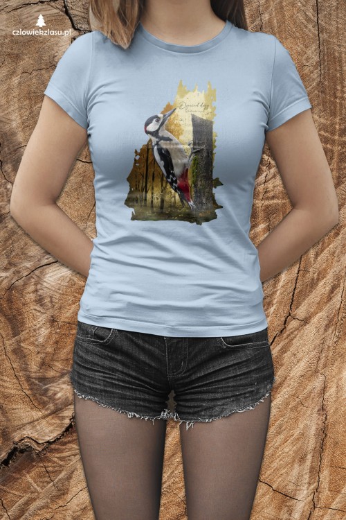 Dzięcioł duży - Dendrocopos major - Prezent dla ornitologa - Koszulka